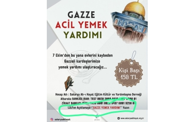 GAZZE İÇİN ACİL YEMEK YARDIMI... 